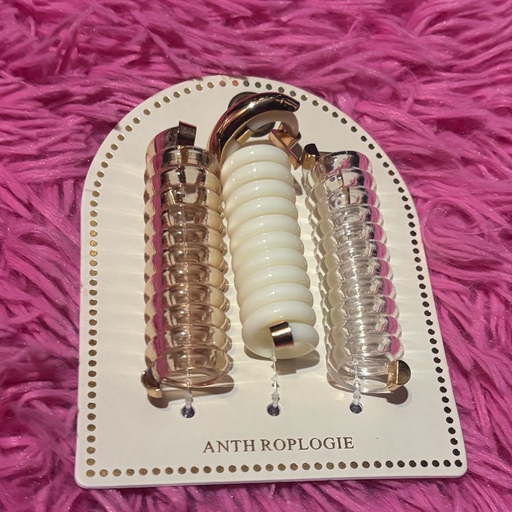 Anthropologie Classic Set Of 3 Spiral Hair Coil Ties for Braids and Ponytails